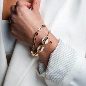 *Patrizia* Puffed Mariner Anchor Chain Bracelet